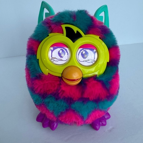 2012 Hasbro Furby BOOM Hearts Blue Teal Pink Interactive Talking Toy Plush EUC - Picture 3 of 14